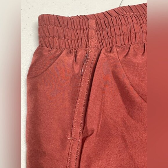 Under Armour Women Large Terra Cotta Burnt Orange Athletic Running Yoga Shorts - Picture 4 of 9